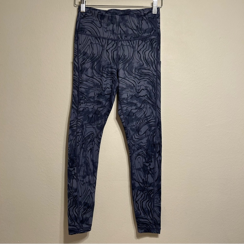 Athleta Ultimate Stash Pocket 7/8 Legging Blue and Gray Size ST